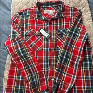 Alpine Design Red and Blue Plaid Button Down Shirt